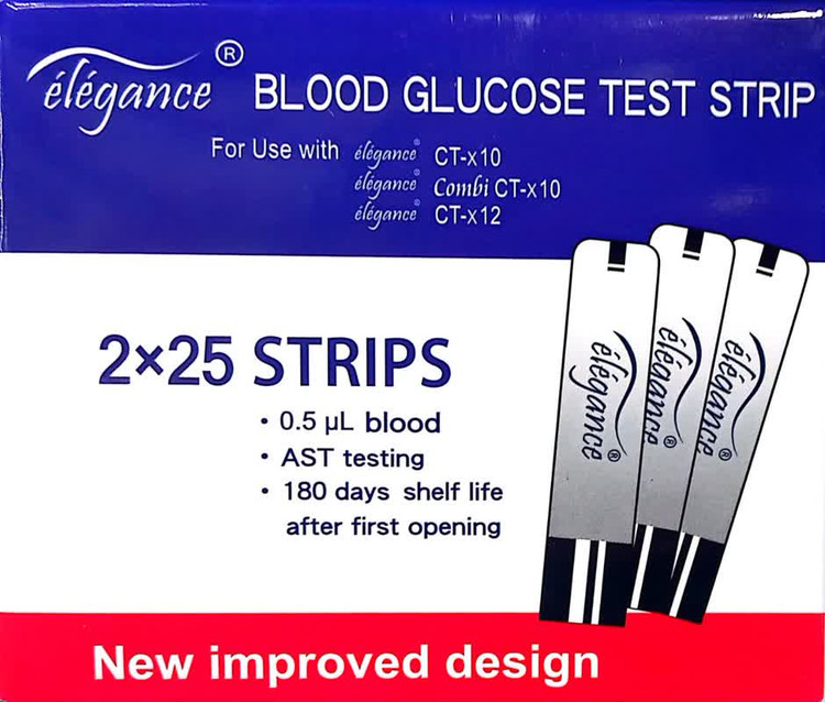 نوار تست قند خون الگانس ۲۵ عددی پلمپ تاریخ بلند 2026/09